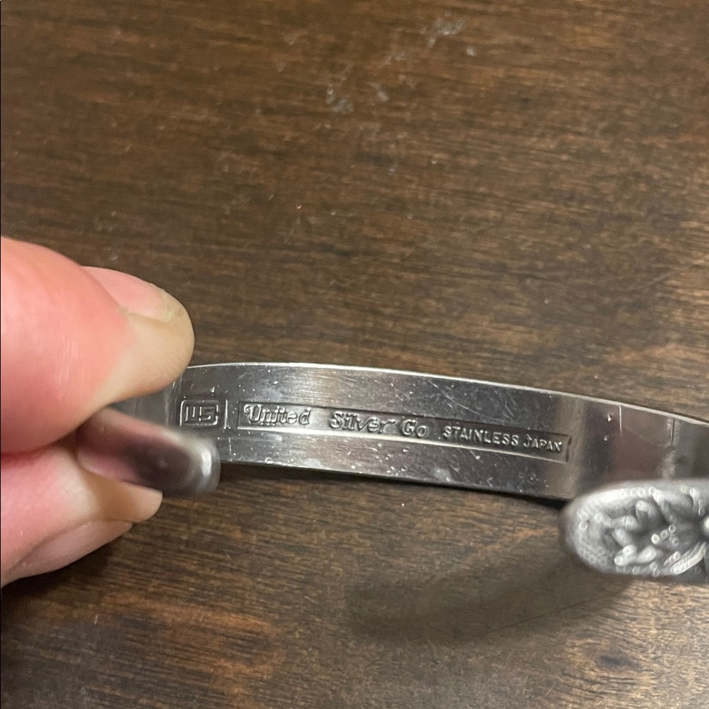 Floral Patterned Silver Cuff Bracelet - image 5